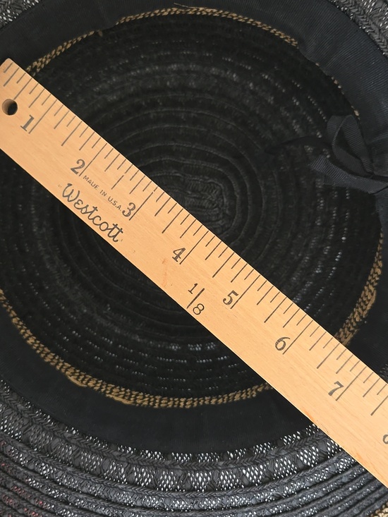 Adjustable Black Woven Straw Sun Hat main image 11